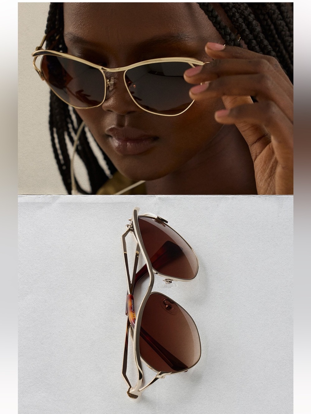 Free people Priestley Silver Frame Brown Lens Women's Sunglasses